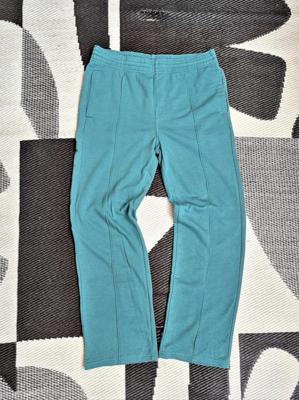 WEEKDAY Unisex Relaxed Terry Sweatpants Teal Large